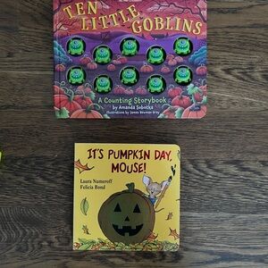 Set of 2 Halloween Board Books - 10 Little Goblins & It's Pumpkin Day, Mouse!